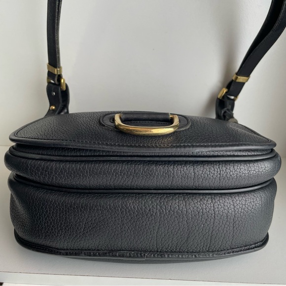 Dooney and Bourke black leather horseshoe saddle bag awl - Picture 9 of 16